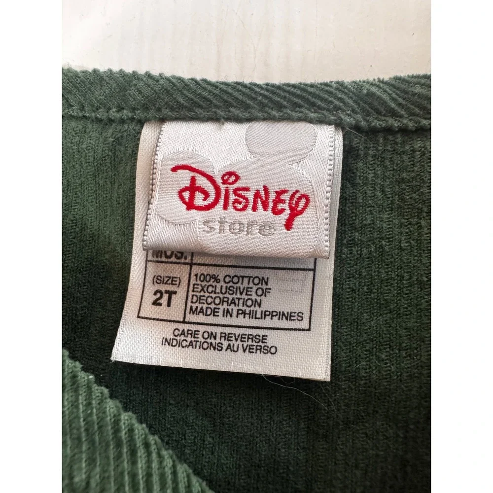 VTG‎ Disney Store Tinkerbell Corduroy Jumper Dress Girls Size 2T Green Olive